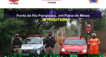 Patos de Minas: Ponte do Arco é interditada pela segunda vez neste ano