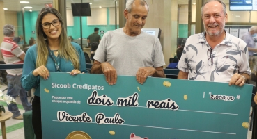 Sicoob Credipatos realiza entrega de prêmios da Poupança Premiada