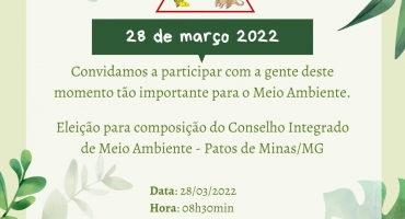 CIMA PATOS: Conselho Integrado de Meio Ambiente realizará eleição de nova diretoria na próxima segunda-feira (28)