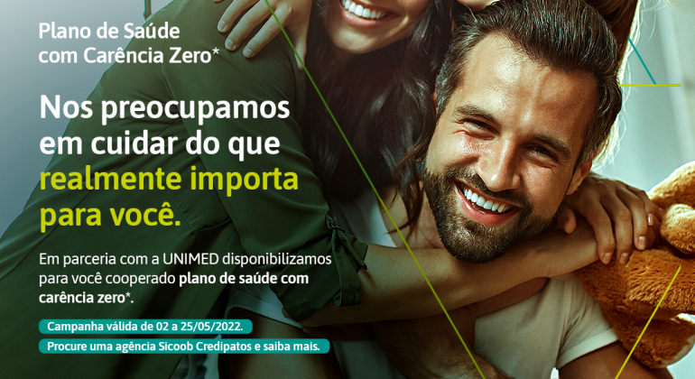 Informe Publicitário: Sicoob Credipatos oferece Plano de Saúde Unimed com *carência zero