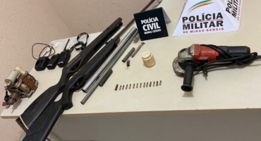 Operação das Polícias Civil e Militar localiza fábrica clandestina de arma em Campos Altos