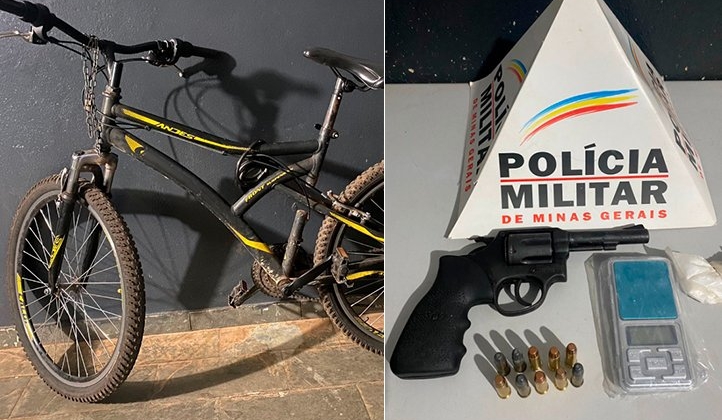 Polícia Militar de Patos de Minas apreende arma e munições após furto de bicicleta em supermercado