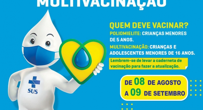 Carmo do Paranaíba: Secretaria de Saúde realiza companha de vacinação contra a poliomielite e multivacinação 