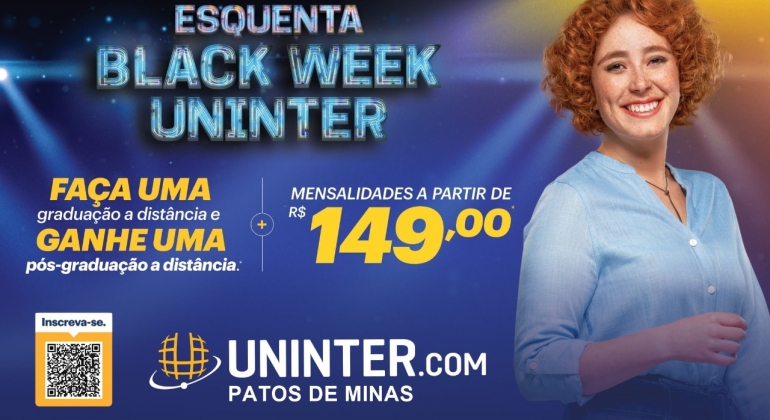 Bolsas até 70% de desconto: na Uninter Patos de Minas ninguém precisa esperar a Black Friday