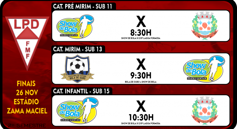 Acompanhe ao VIVO neste sábado (26) as finais do Campeonato Regional Mirim da LPD