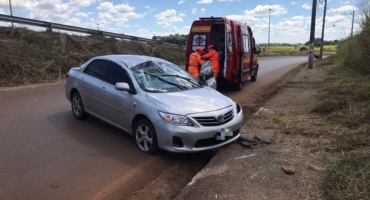 Motorista fica ferido após capotar veículo na BR-365 em Patos de Minas 