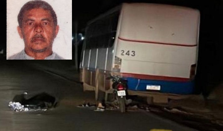 Motoqueiro de 51 anos morre após colidir contra ônibus estacionado em estrada vicinal 