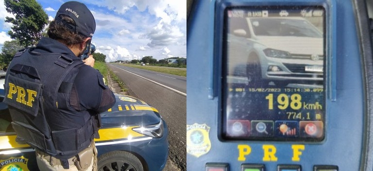 Minas Gerais: PRF flagra automóvel trafegando a quase 200 km/h durante Operação Dia do Trabalhador