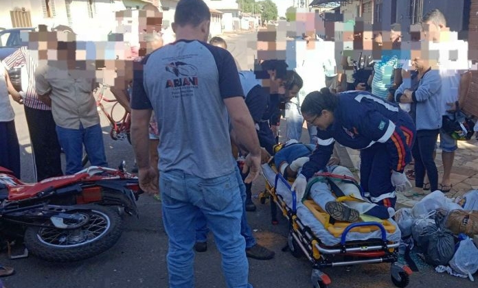 Carmo do Paranaíba - Motociclista sofre fratura exposta em acidente com caminhão 