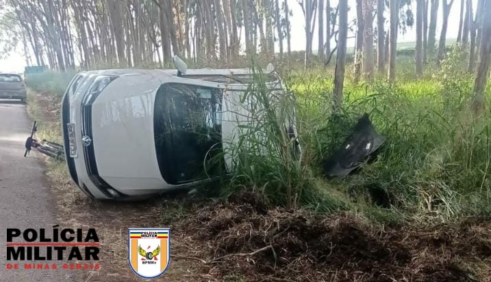 Carmo do Paranaíba – Acidente entre dois veículos na AMG-1410 deixa 2 pessoas feridas; veja vídeo