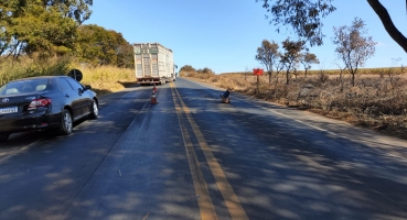 Polícia Rodoviária Federal de Patos de Minas encontra rapaz em surto psicótico deitado na BR-365