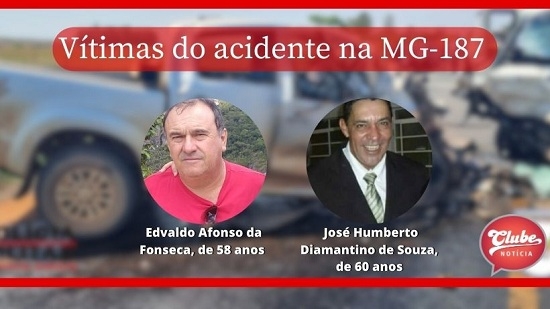 Homens que morreram em acidente entre caminhonete e van na MG-187 são identificados 