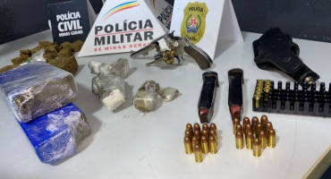 Patos de Minas - Operação das Polícias Militar e Civil resulta em apreensão de drogas, arma de fogo e prisão de três pessoas