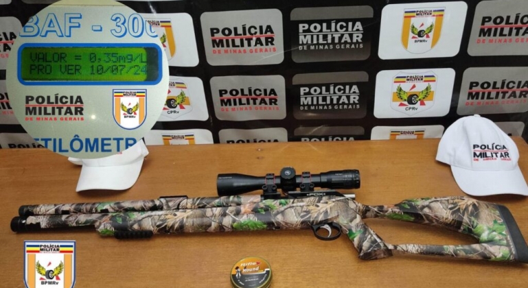  Motorista é preso por embriaguez ao volante e porte de arma de uso restrito