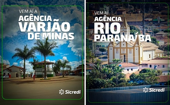 Sicredi Rota das Terras RS MG vai inaugurar agências em Varjão de Minas e Rio Paranaíba