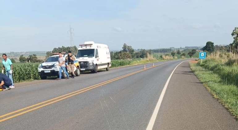 Lagoa Formosa - Condutor de motocicleta e passageiro ficam feridos em acidente na BR-354