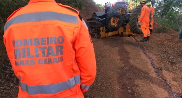 Trator tomba e mata condutor na zona rural de Presidente Olegário