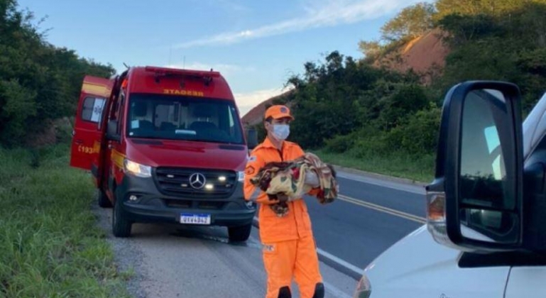 Carro capota em rodovia e bebe de 4 meses é arremessado para fora sobrevive