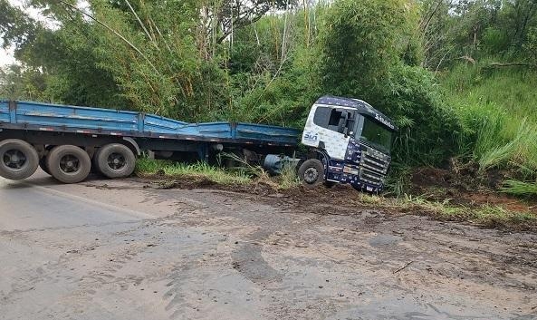 Patos de Minas - Motorista perde controle direcional após desviar de veículos que faziam ultrapassagem na BR-365