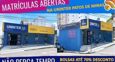 UNINTER Patos de Minas lança 10 novos cursos superiores em diversas áreas; bolsas até 50% de desconto