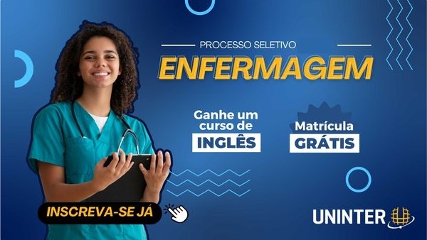 O Centro Universitário Uninter Patos de Minas lança curso superior de Enfermagem, modalidade Semipresencial; bolsas com até 50% de desconto