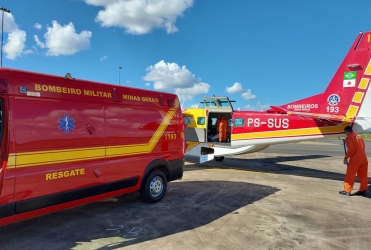 Corpo de Bombeiros de Patos de Minas é acionado para realização de transporte especializado de três crianças com problemas respiratórios
