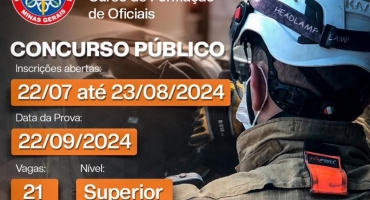 Concurso do Corpo de Bombeiros de Minas Gerais com 329 vagas está com as inscrições abertas 