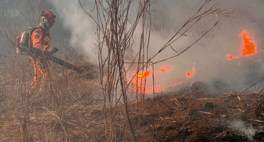 Incêndio na zona rural de Patos de Minas atinge área de pastagem, mata ciliar e reserva