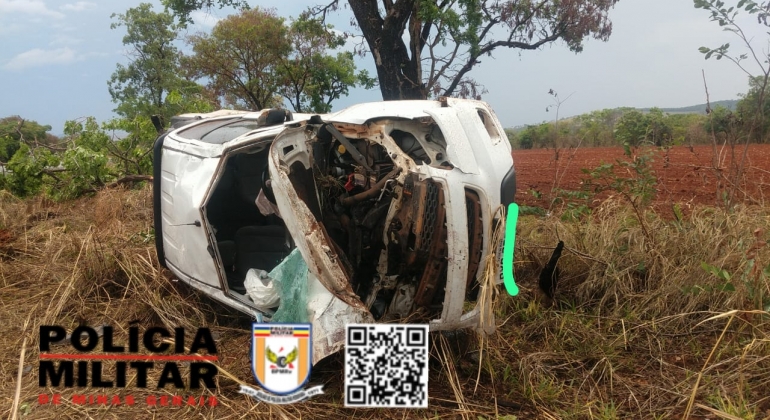 Motorista de 75 anos sofre acidente na BR-354 entre Lagoa Formosa e Carmo do Paranaíba e fratura perna e braço 