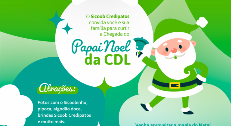 Sicoob Credipatos convida a todos para viver a magia da chegada do Papai Noel em Patos de Minas