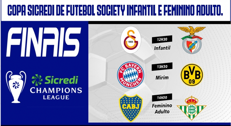 Assista ao Vivo no sábado (7) as finais da Copa Sicredi de Futebol Society Infantil e Feminino Adulto do LTC