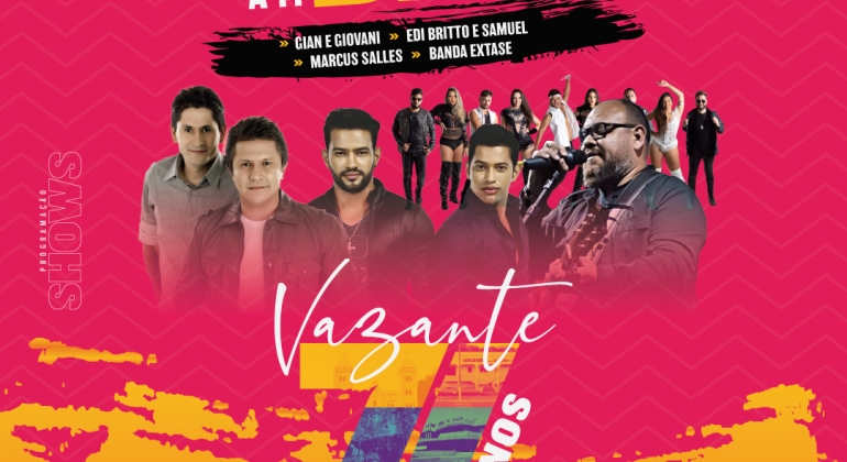 Vazante celebra 71 anos com programação especial de shows e eventos; confira a grade de shows