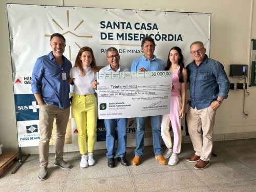 Sindicato Rural realiza entrega de doação para Santa Casa da Misericórdia de Patos de Minas