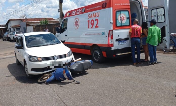 Carmo do Paranaíba – Motociclista fica ferido depois de acidente entre veículo e motocicleta no bairro Paranaíba