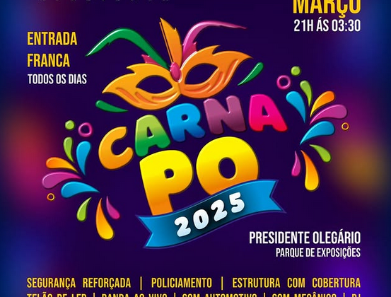 Prefeitura de Presidente Olegário confirma que irá realizar o Carnaval 2025