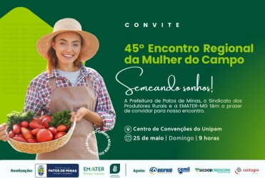 Encontro da Mulher do Campo acontecerá em 25 de maio no Centro de Convenções do UNIPAM