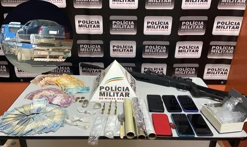 Polícia Militar de Coromandel prende dois autores por tráfico de drogas e posse ilegal de arma de fogo