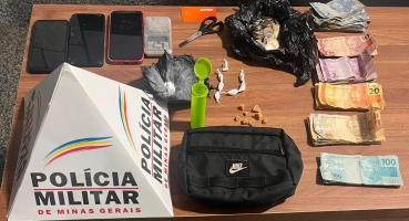 São Gotardo - Após denúncia de disparo de arma de fogo equipes da Polícia Militar abordam suspeito traficando drogas São Gotardo - Após denúncia de disparo de arma de fogo equipes da Polícia Militar abordam suspeito traficando drogas