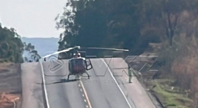 Motorista é resgatado de helicóptero após acidente na BR-262