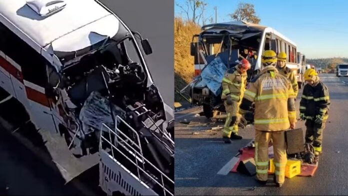 Ônibus da Saúde de Paracatu bate na BR-040 e deixa vários feridos; veja vídeo