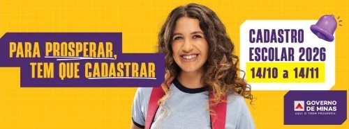 Cadastro Escolar 2026 para o ensino fundamental vai até 14 de novembro em Minas Gerais