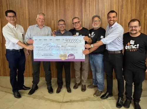 Solidariedade: Óinc Fest 2025 entrega 300 mil reais à Santa Casa de Patos de Minas
