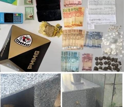 Varjão de Minas - Casal é preso após usar túmulo de cemitério como esconderijo de drogas